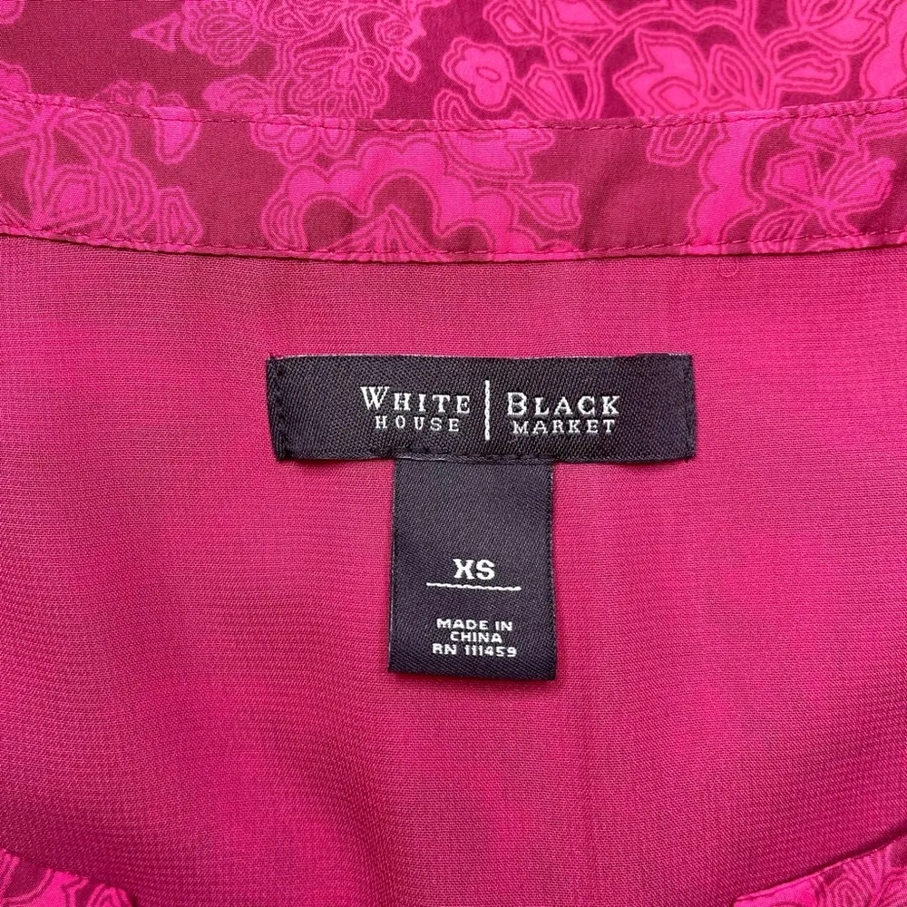 White House Black Market Pink Ruffle Fit & Flare Party Dress XS - Image 9