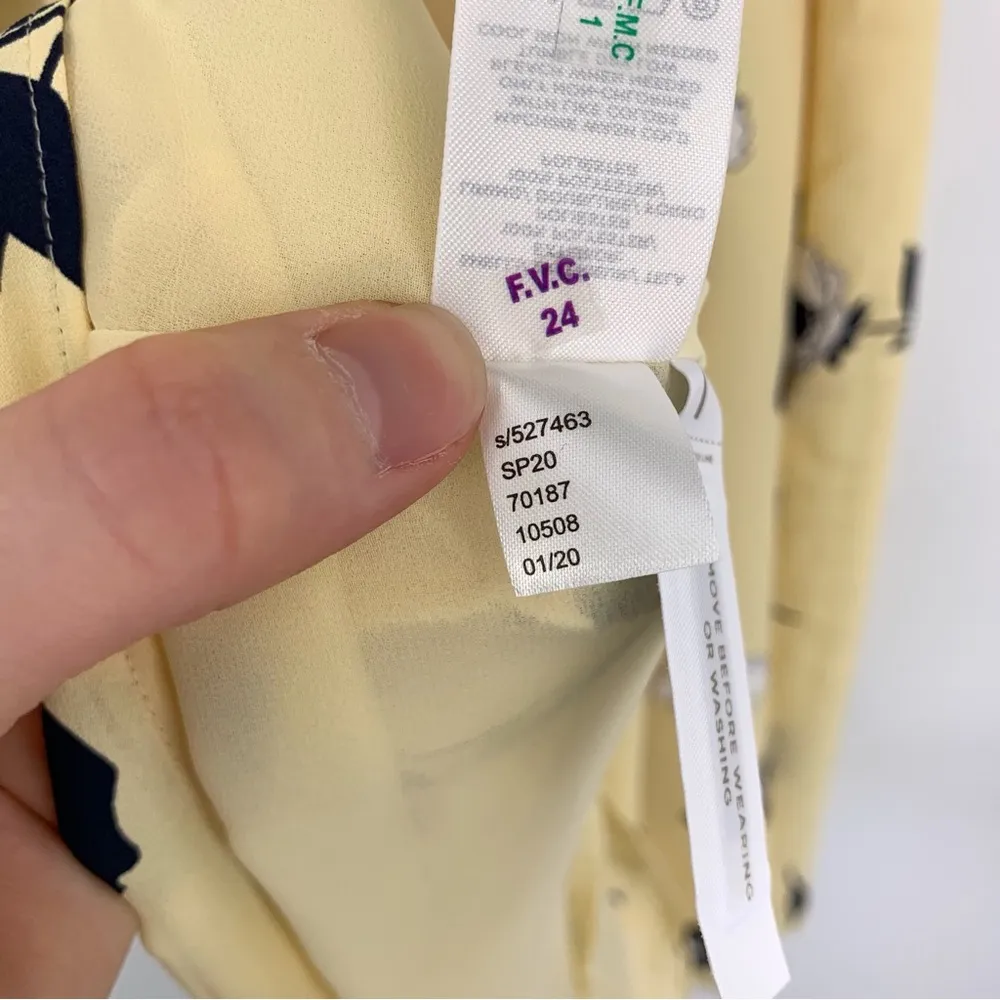 NWT ANN TAYLOR Sleeveless Floral Knee Length Dress Yellow White Black M - Image 5