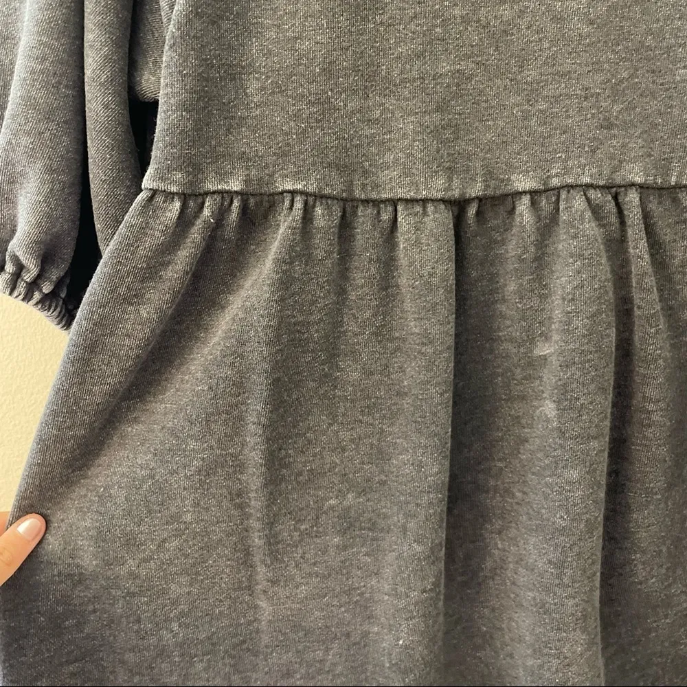 Forever 21 gray balloon sleeve 3/4 sleeve ruched prairie top shirt boho flowy - Image 5