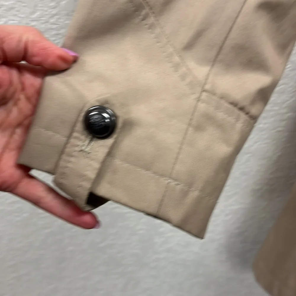 VIA SPIGA Tan Spring Double Breasted Button Front Trench Coat Size Medium - Image 3