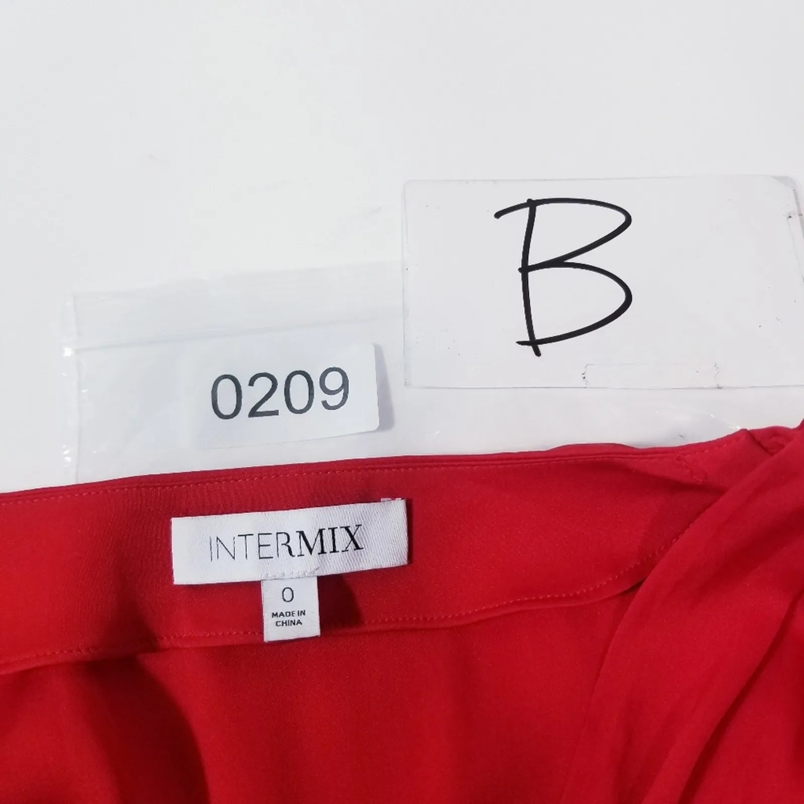 INTERMIX Silk Blend Red Pleated Satin Blouse Long Sleeves - Image 12