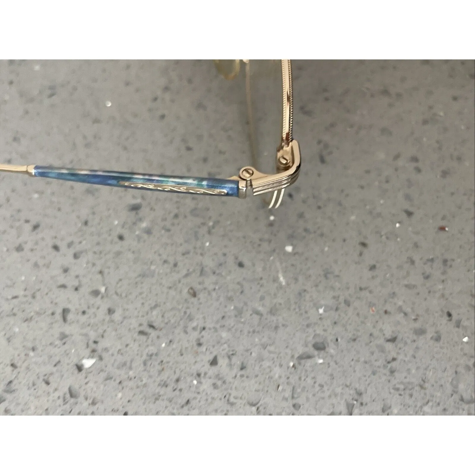 Liz Claiborne LC-81  JAD MAR Eyeglasses Frames Only Blue gold Full Rim 135 GEP - Image 9