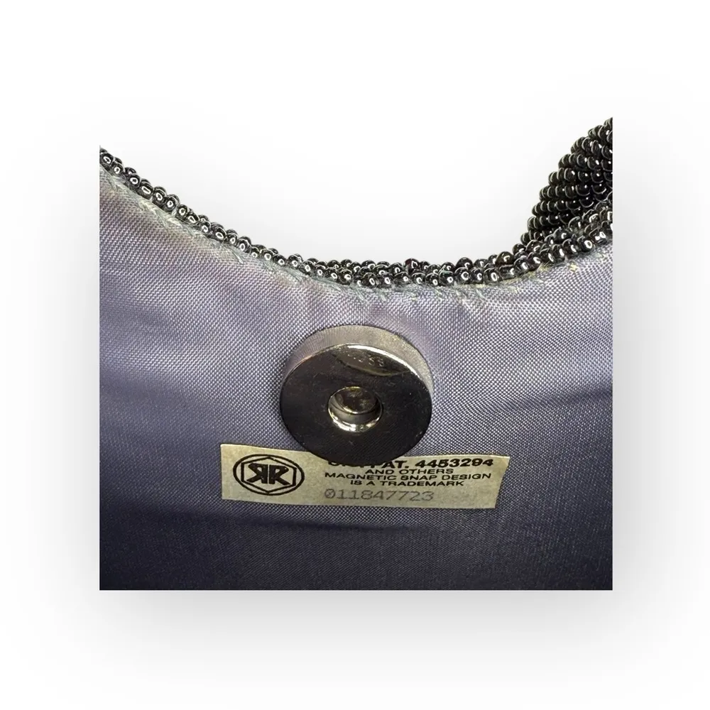 Vintage 50ās: Magid 𣓠Mini Beaded Top Handle Handbag Evening Bag 𣓠Black 𣓠- Image 11