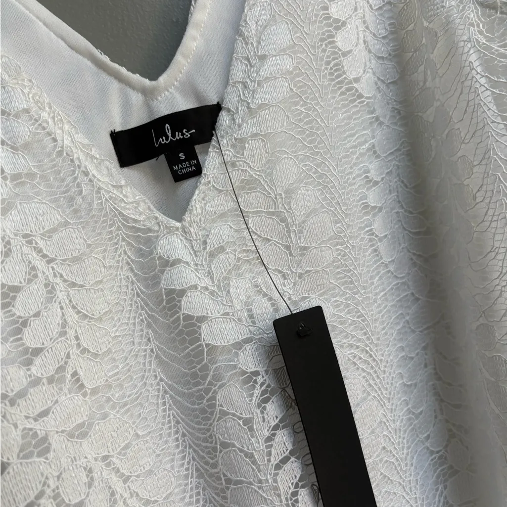 Effortless Dream Ivory Lace V-Neck Bodysuit Small - Image 6