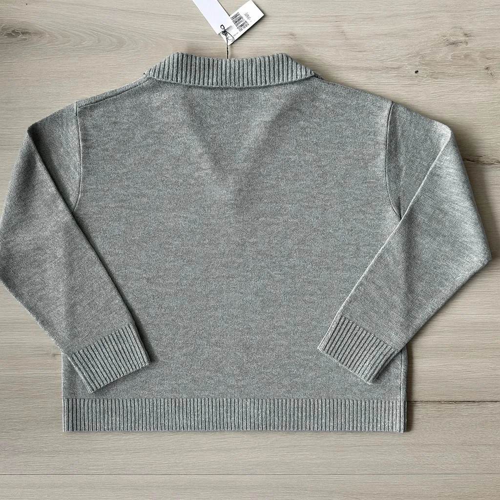 Vigoss Collared V-Neck Sweater Grey XL NWT - Image 2