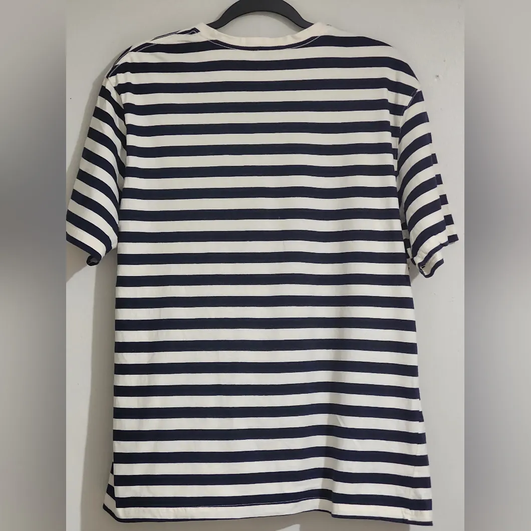 Zara Black and White Striped Short Sleeve Tee - Image 4