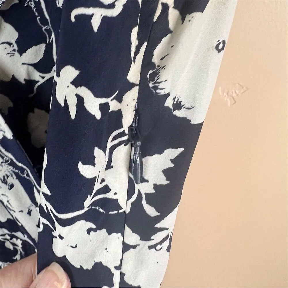 Tory Burch‎ Victoria Floral Print Silk Women's Knee Length Dress Size 8 V-Neck - Image 7