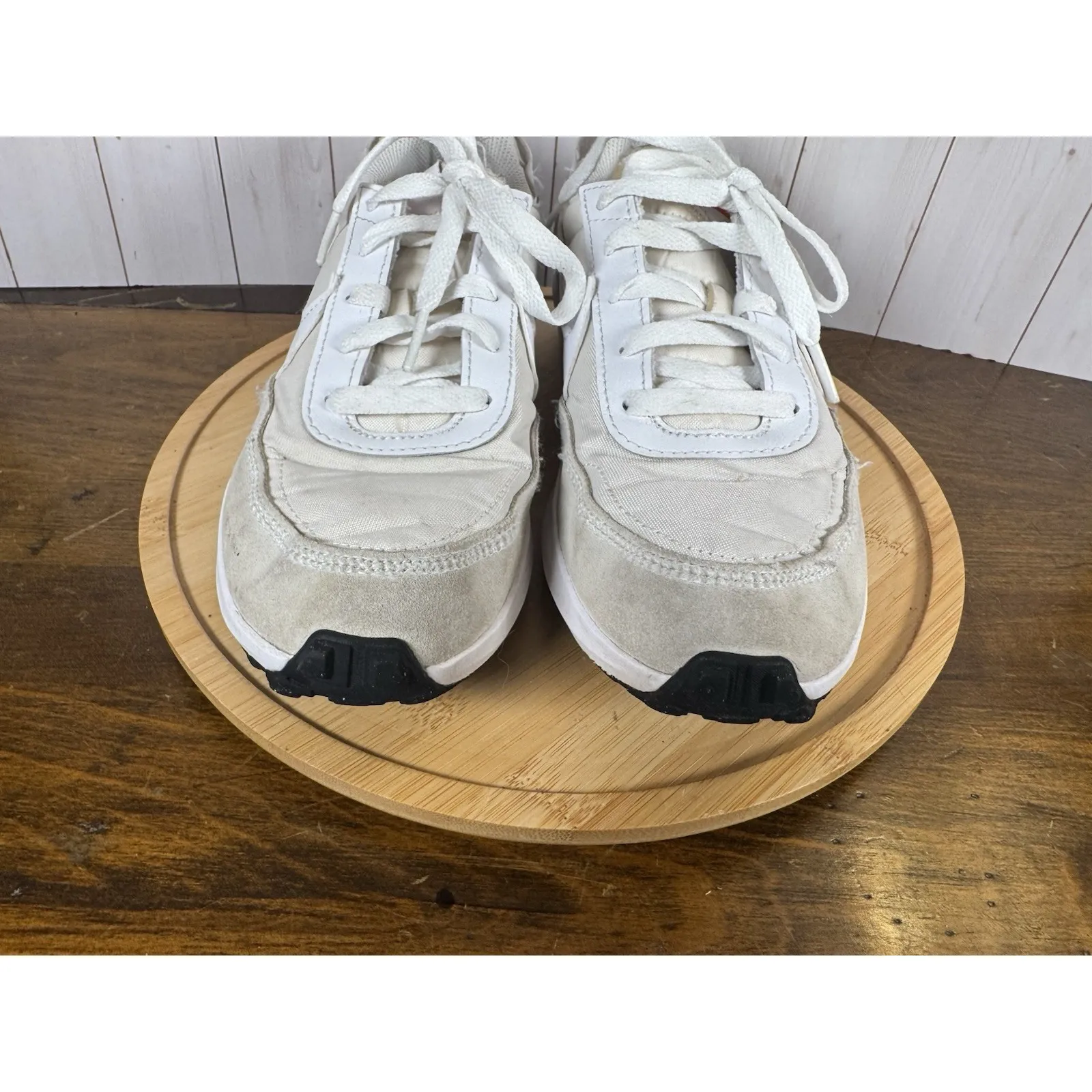 Nike Size 8 Waffle Debut Running Shoes Womens White Swoosh Casual Sneakers Gym - Image 3