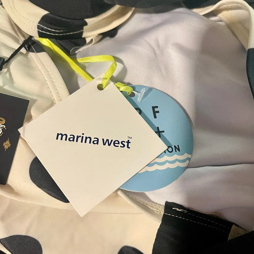 Marina West Swim One Piece Swimsuit White Polka Dot Size XXL New With Tags - Image 9
