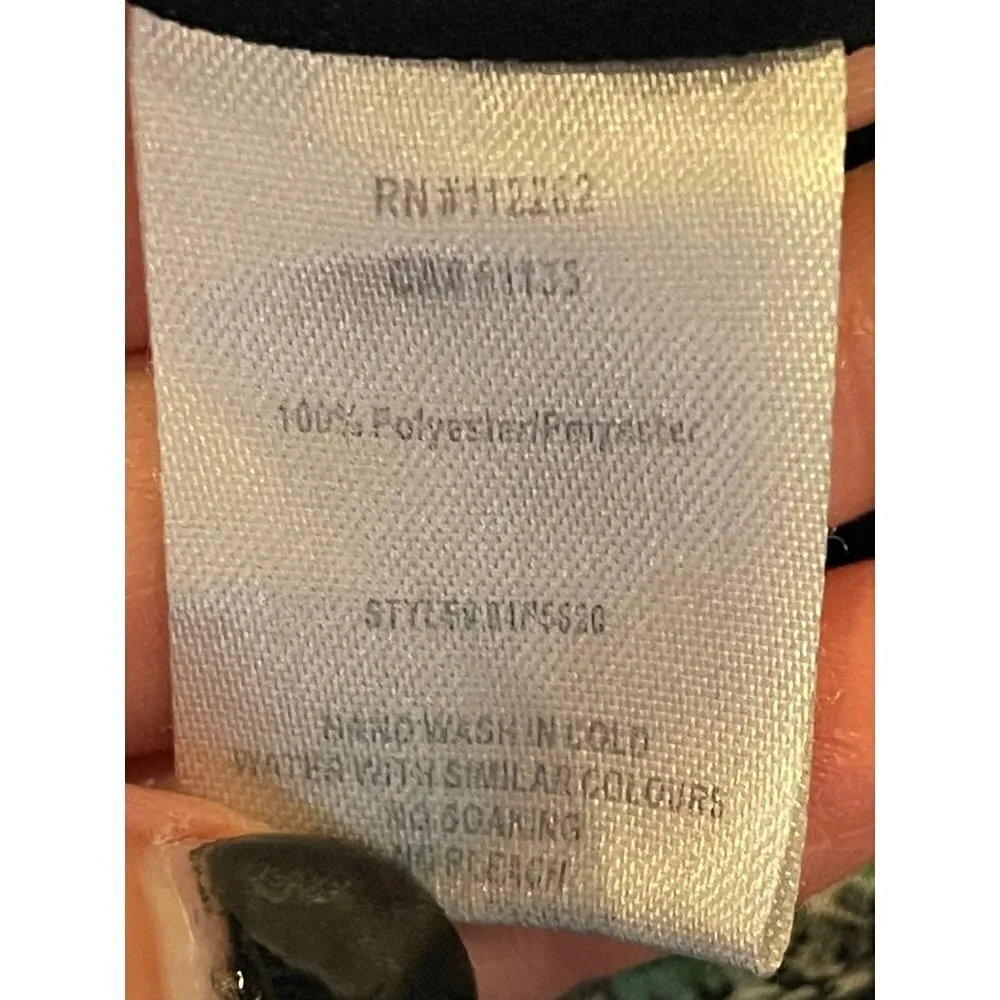 Greylin Black Green And White Floral Print Criss Cross Front Wide Leg Jumpsuit S - Image 10