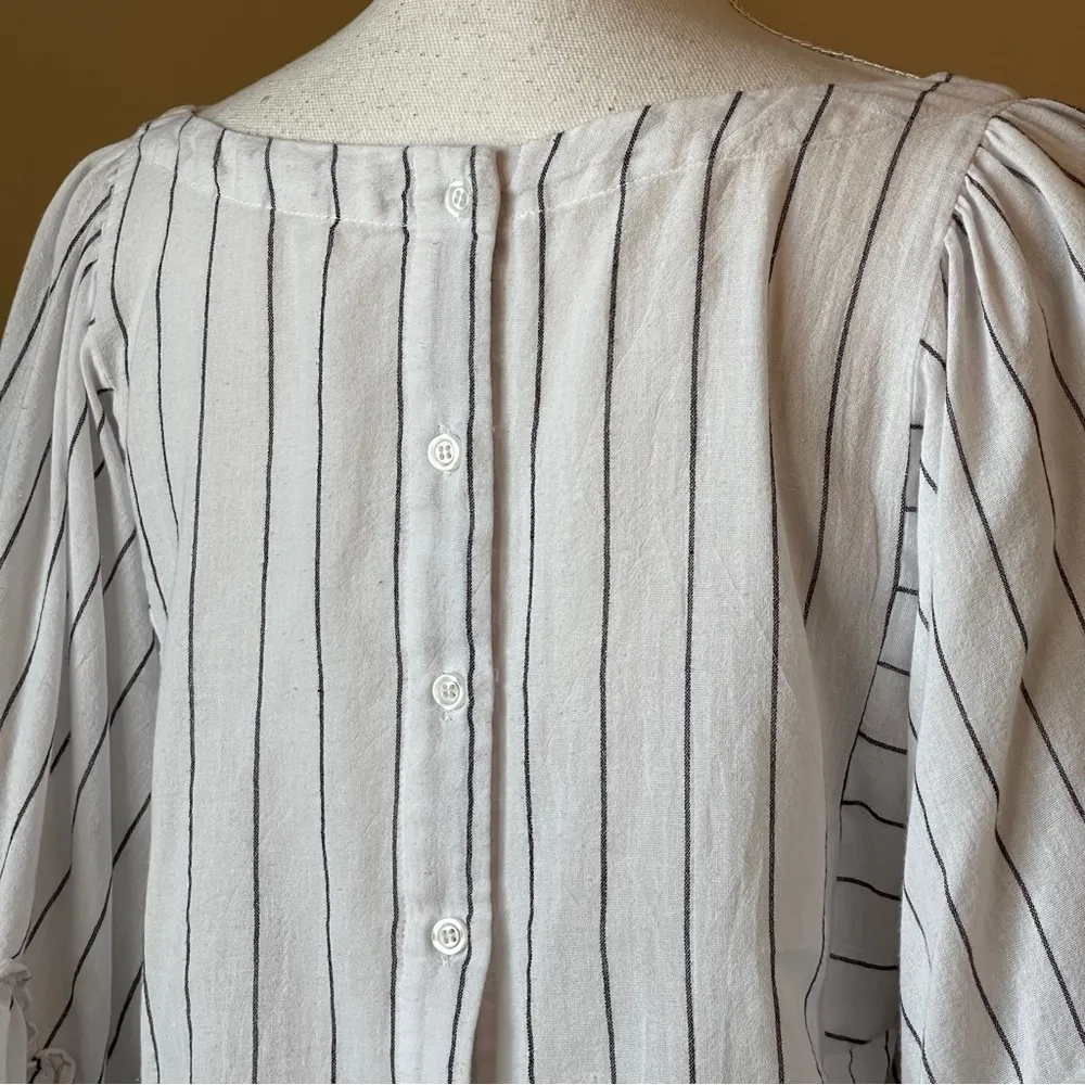 GRADE & GATHER | Striped Bell Sleeve Cropped Top Sz S - Image 5