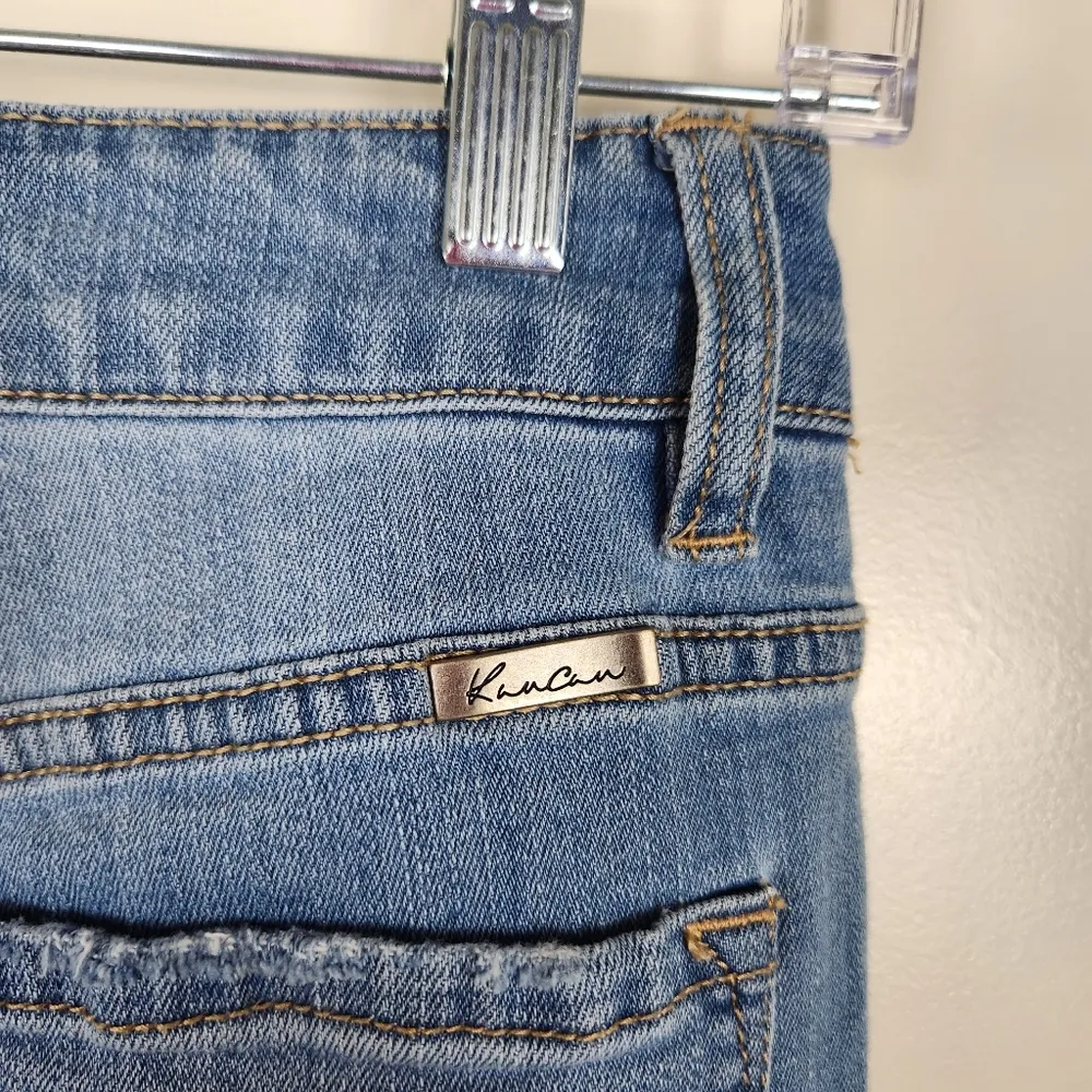 KanCan Jeans Womens Blue Distressed Row Hem Skinny Stretch Size 24 - Image 8
