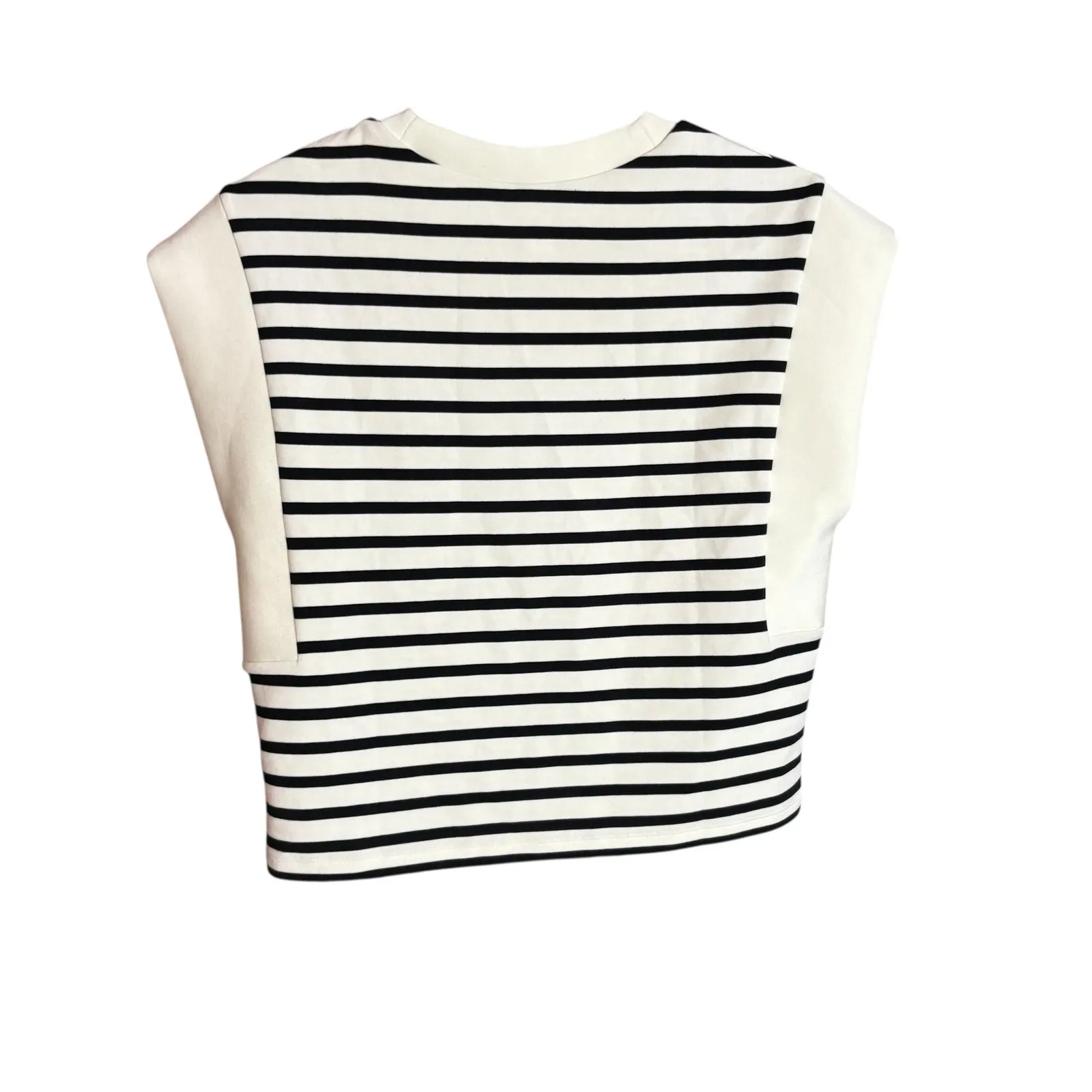 SPANX AIR ESSENTIALS Striped Cap Sleeve Cropped Top Women's S - Image 5