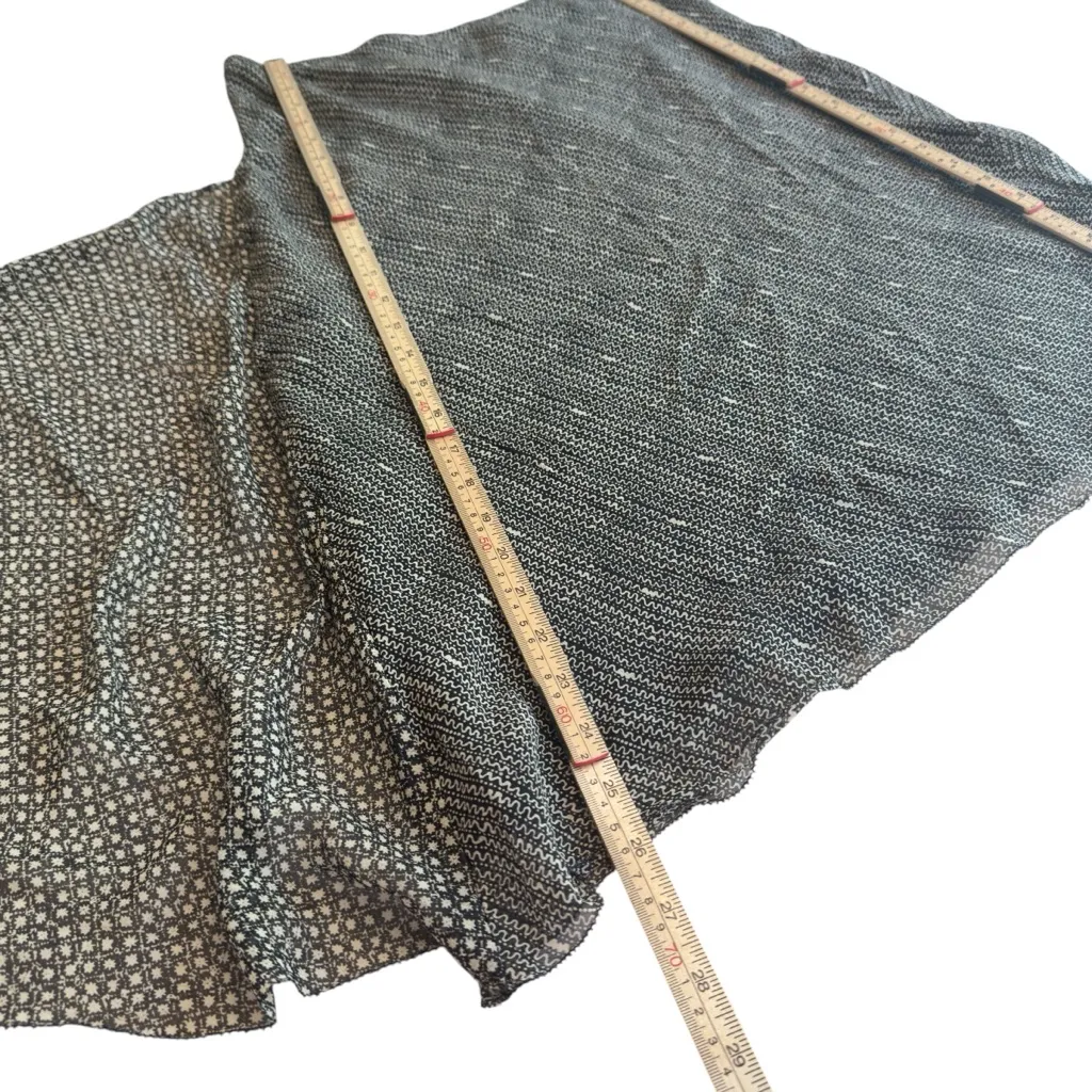 Max Studio 100% Silk Asymmetrical Midi Skirt Small Black Brown White in EUC - Image 8