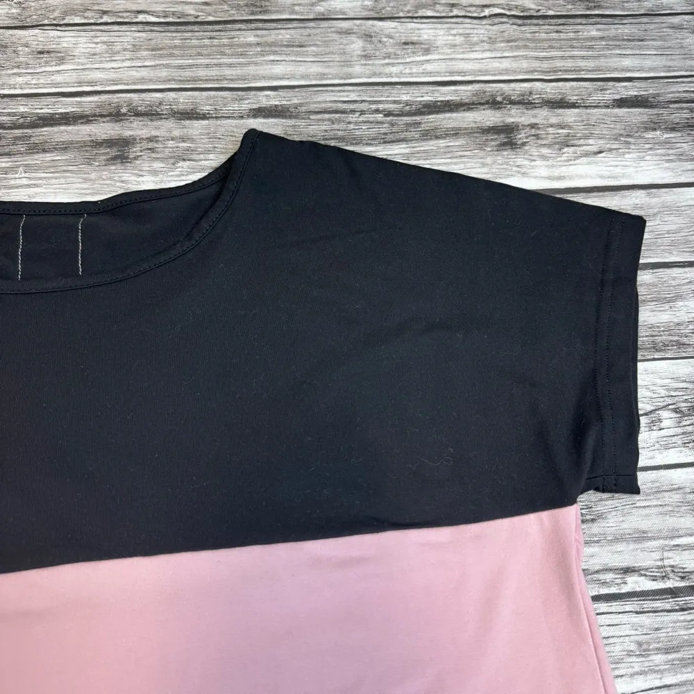 Shein Curve Women's Casual T Tee Shirt Colorblock Black White Baby Pink 1XL Lace - Image 4