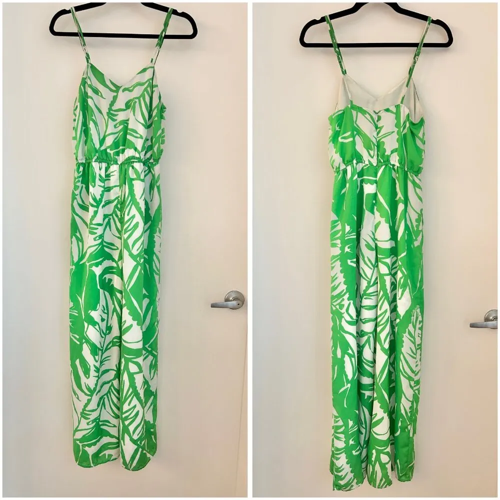 Lilly Pulitzer for Target Boom Boom Jumpsuit in Green & White Palm Print Size XS - Image 3