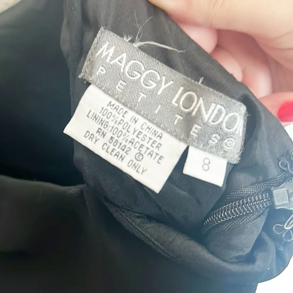 Maggy London Petites Criss Cross Black Tank Dress With Tiered Fringe Details - Image 7