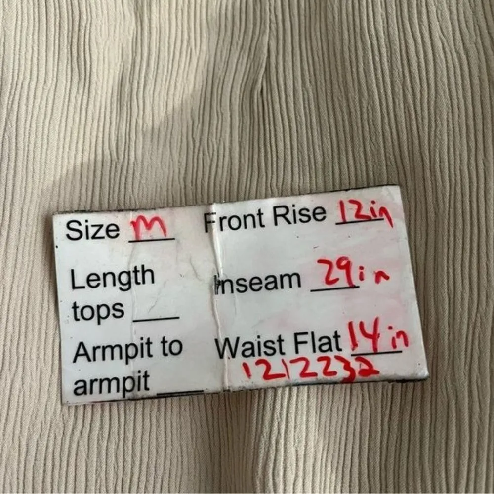 Zara Beige Cream Gauze Pleated High-Rise Wide-Leg Pants size medium - Image 12