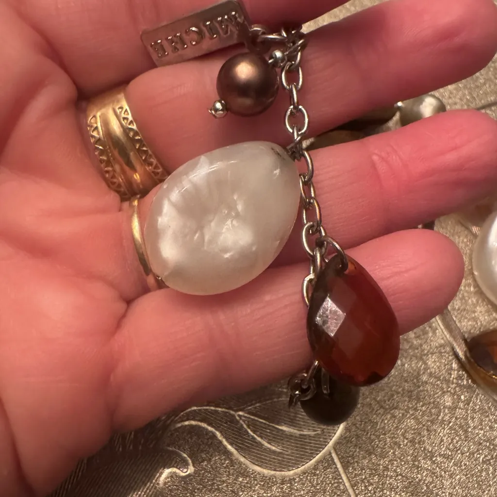 Miche Silver and Brown Charm Necklace - Image 3