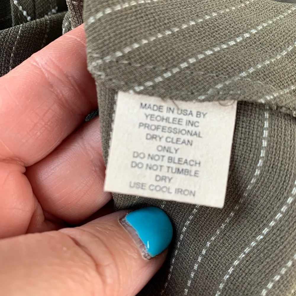 Yeohlee Designer Taupe Striped V - Image 7