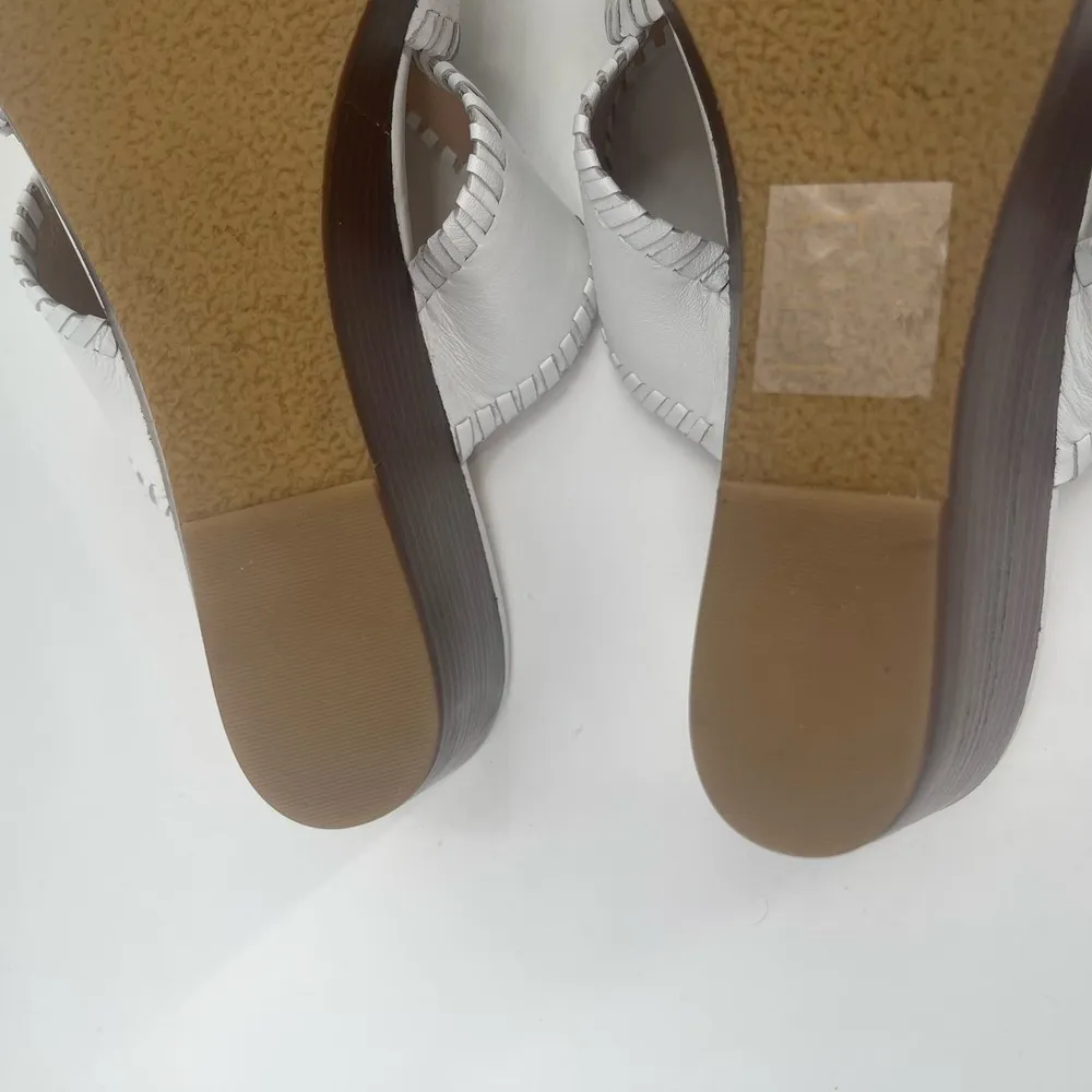 NEW JACK ROGERS Sandals Size 10 Jackie Mid Wedge White Leather Prep Summer NWOT - Image 12