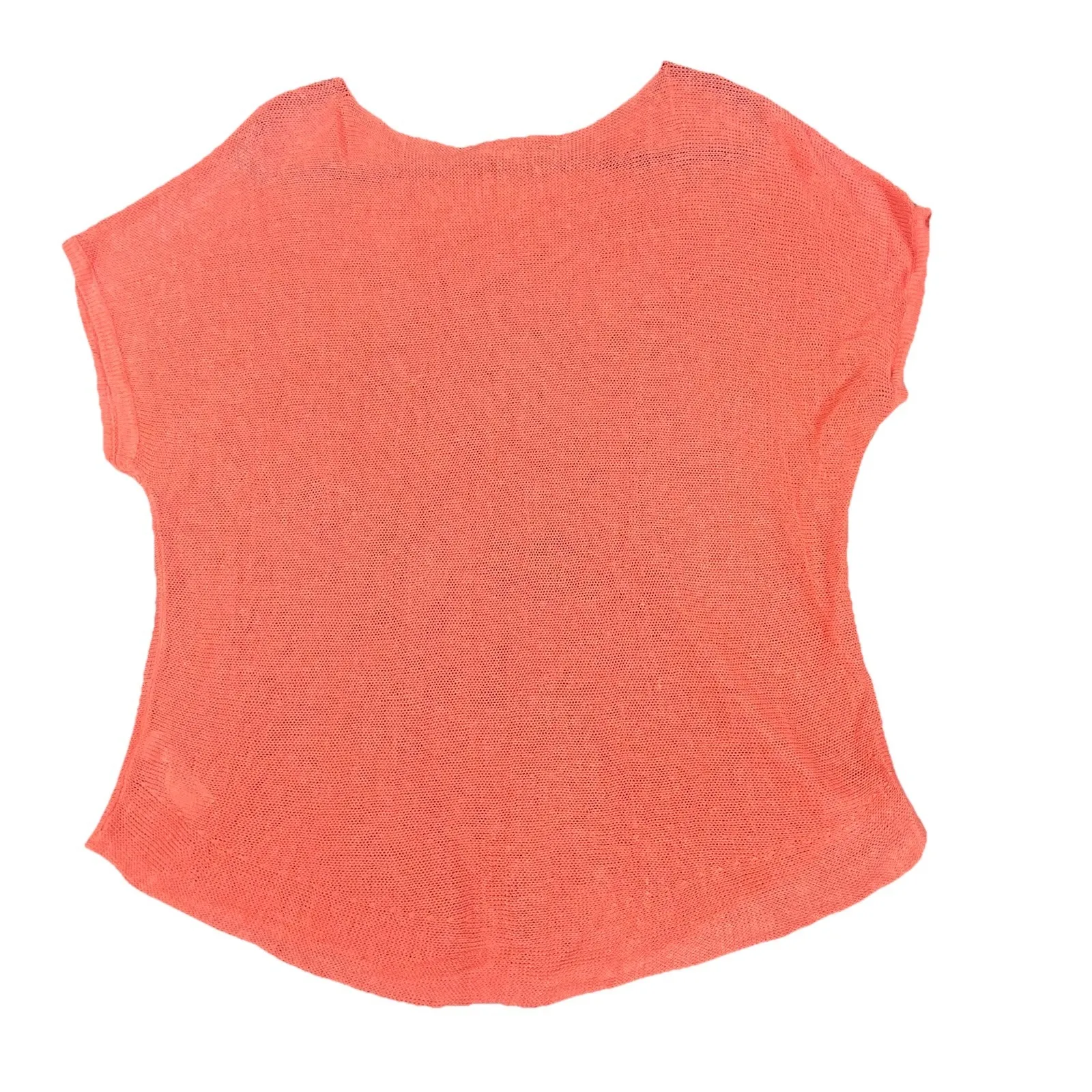 Eileen Fisher Coral Top XL 100% Organic Linen‎ Cap Sleeve Pullover Beach Resort - Image 10