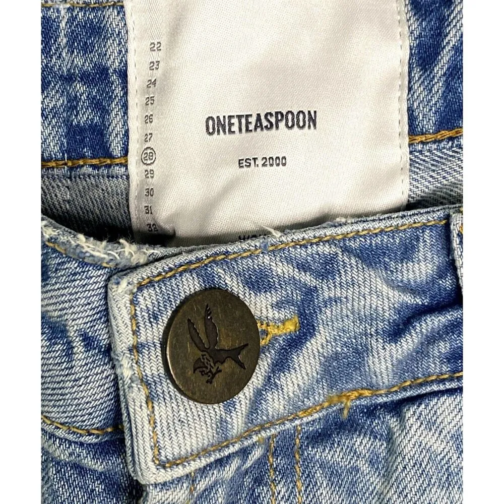 NWT One Teaspoon The Awesome Baggies Distressed Jean 28 Kansas Light Blue #3083 - Image 7