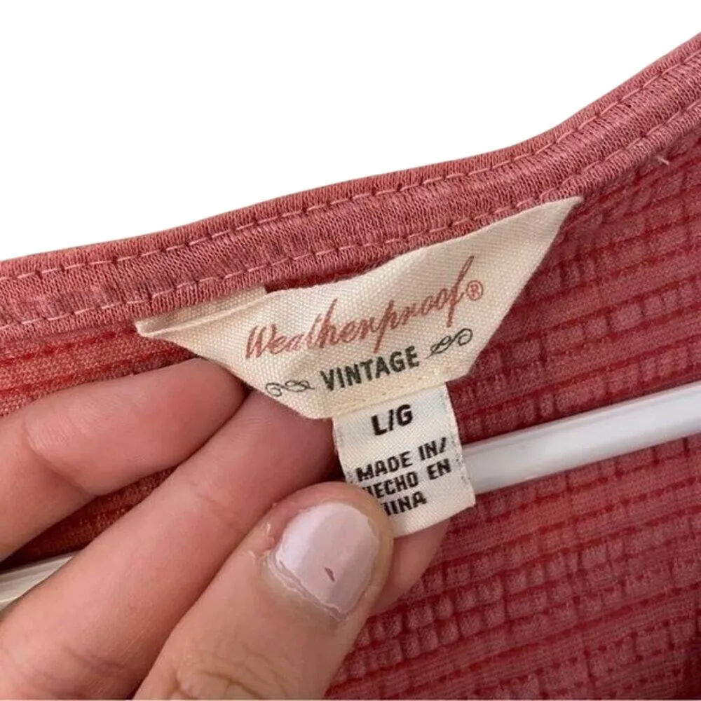 Weatherproof Vintage coral pink vneck short sleeved summer comfortable top - Image 6