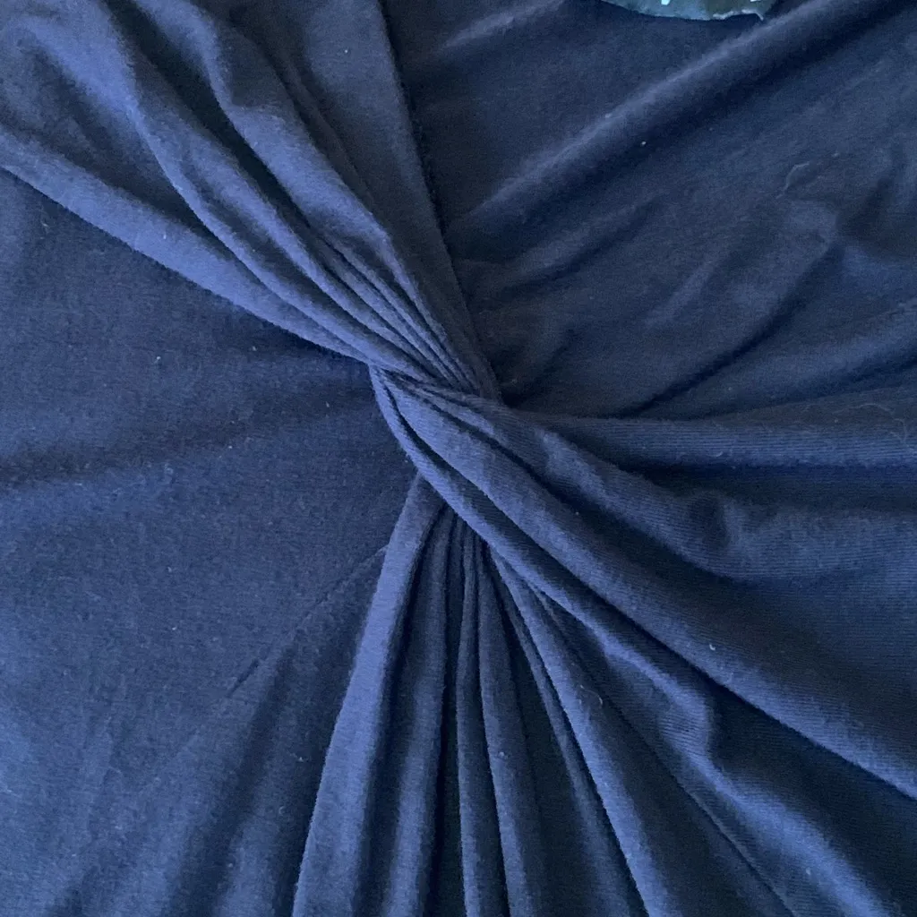 Tahari Top 1X Black Twist-Front Blouse 3/4 Sleeves Flattering Soft Layering - Image 5