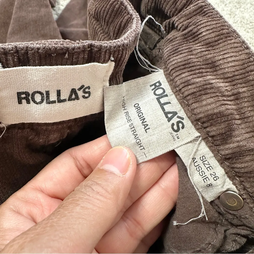 Rolla’s Women’s Original High Rise Straight Leg Corduroy Pants in Dark Brown 26 - Image 11