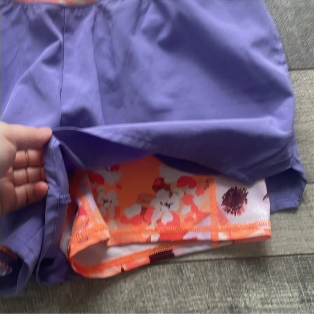 Tek Gear Size Medium Purple Athletic Activewear Shorts with Attached Spandex - Image 4