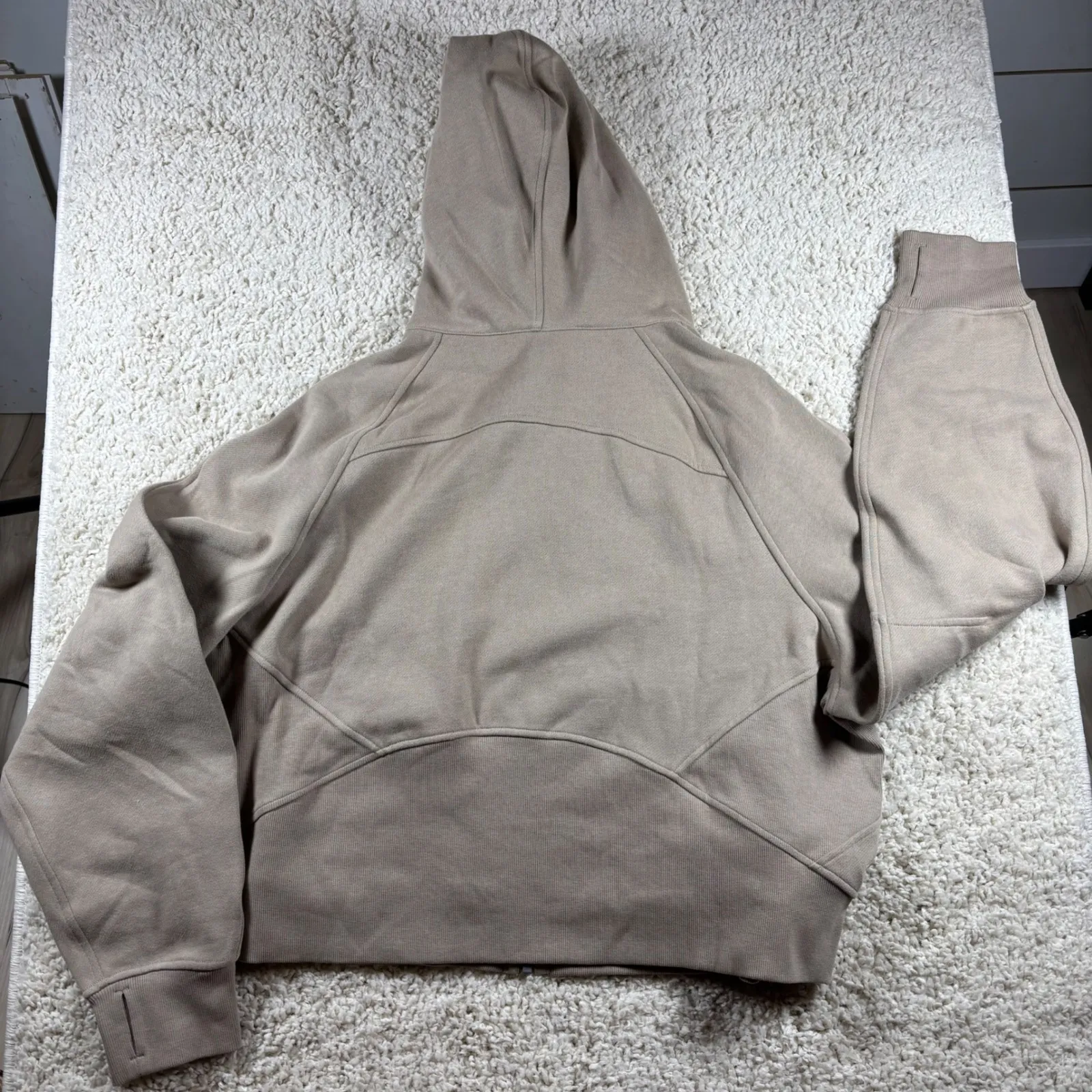 Lululemon Scuba Oversized Full Zip Hoodie Beige XL XXL LW3HTLS - Image 14