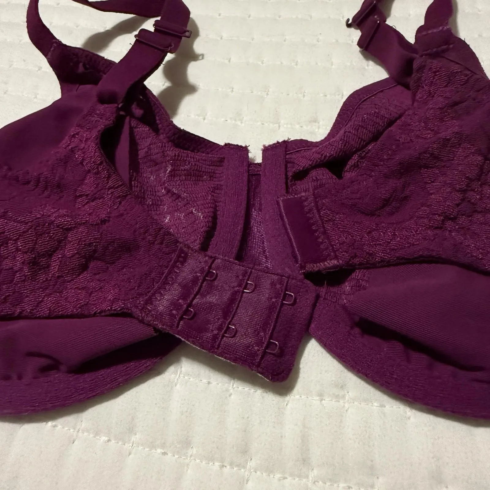 Wacoal Berry Purple 34DDD Halo Lace Underwire Unlined Bra 851205 Convertible - Image 3