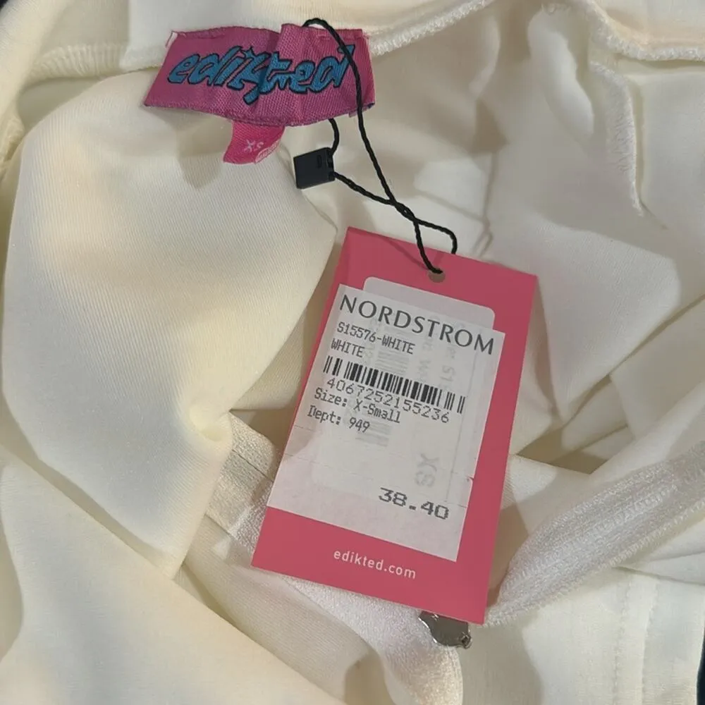 Edikted Tessa High Neck Zip Up Cardigan - White Size XS - Image 6