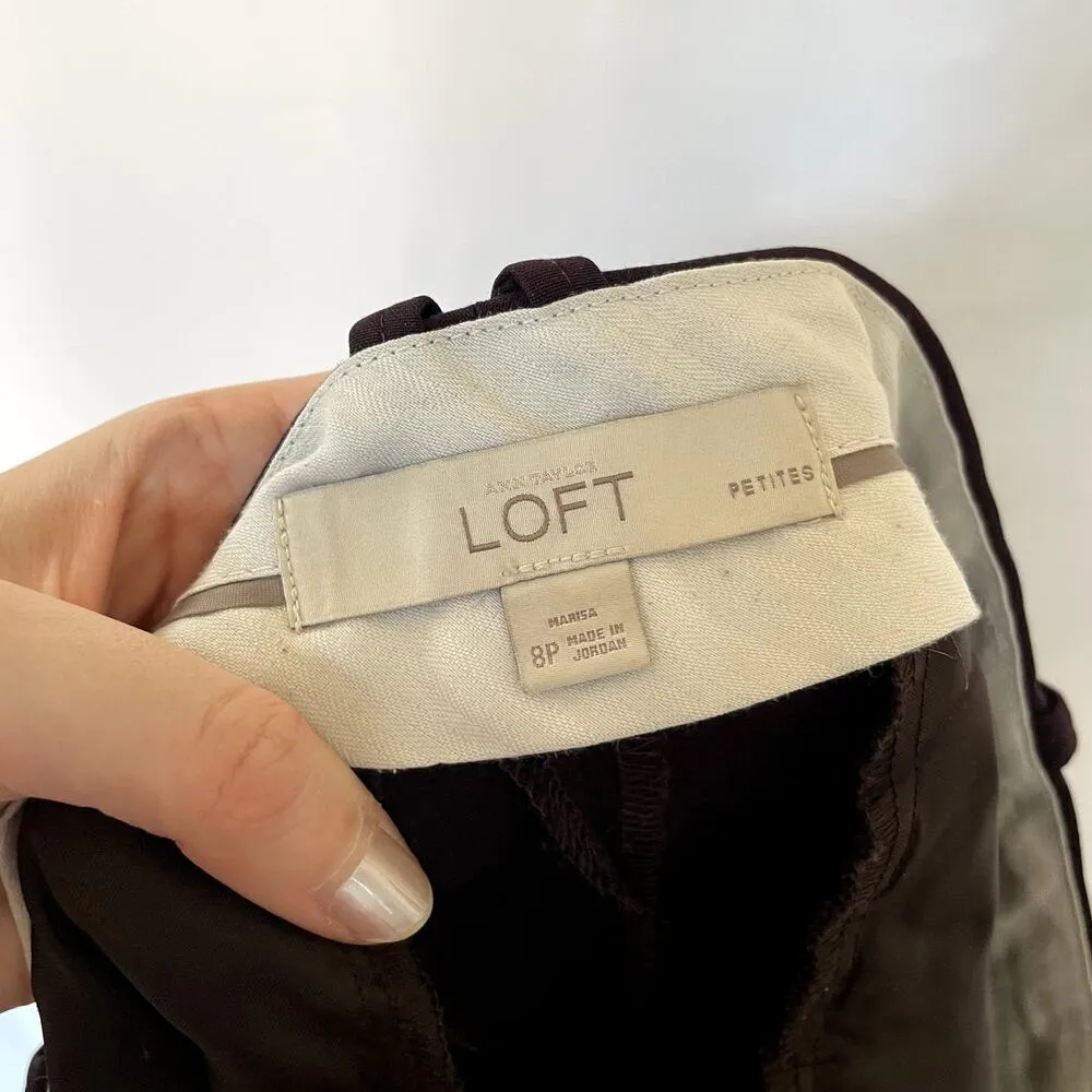 LOFT Marisa plum business casual pants women's size 8 petite comfortable pocket - Image 6