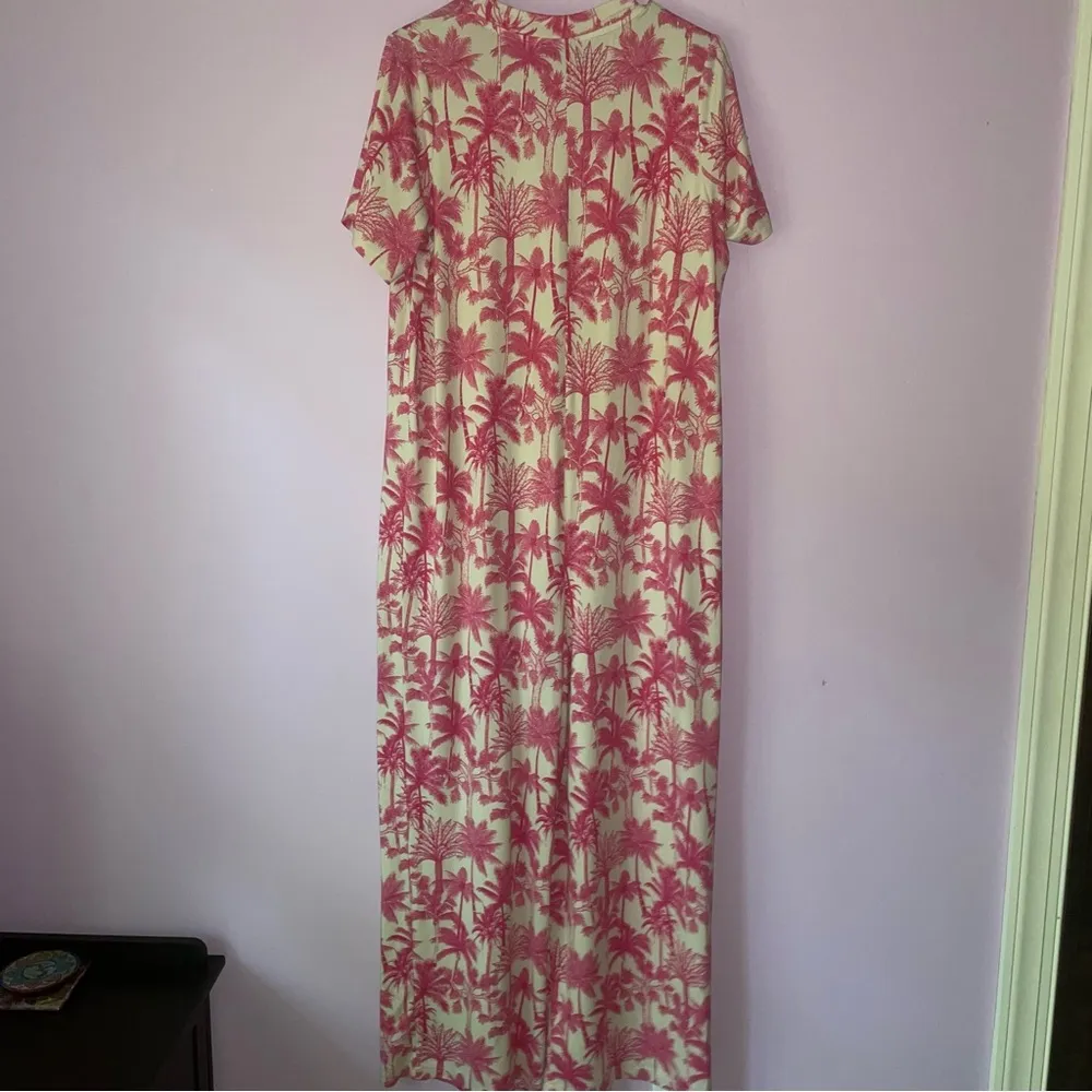 Bumblebella by Jill Martin QVC Small Dreamy Jersey Jumpsuit Pink Palms - Image 6