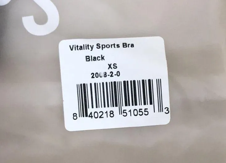 NWT FOURLAPS Women’s Black Vitality Sports Bra Size XS - Image 6