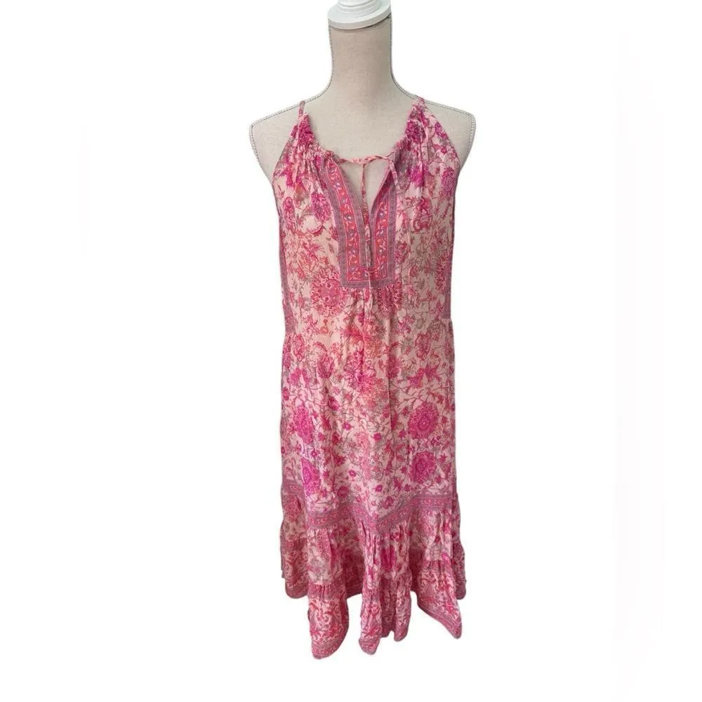 Rebecca Taylor Dreamweaver Print Silk Midi Dress Pink 8 - Image 3
