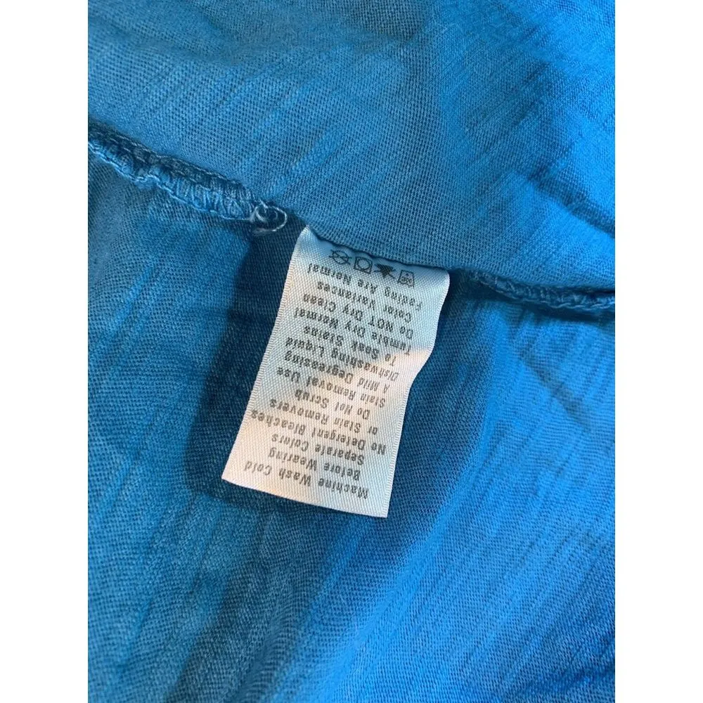 Fresh Produce Cardigan Sweater Large Beachy Coastal Grandma Lightweight Blue - Image 12