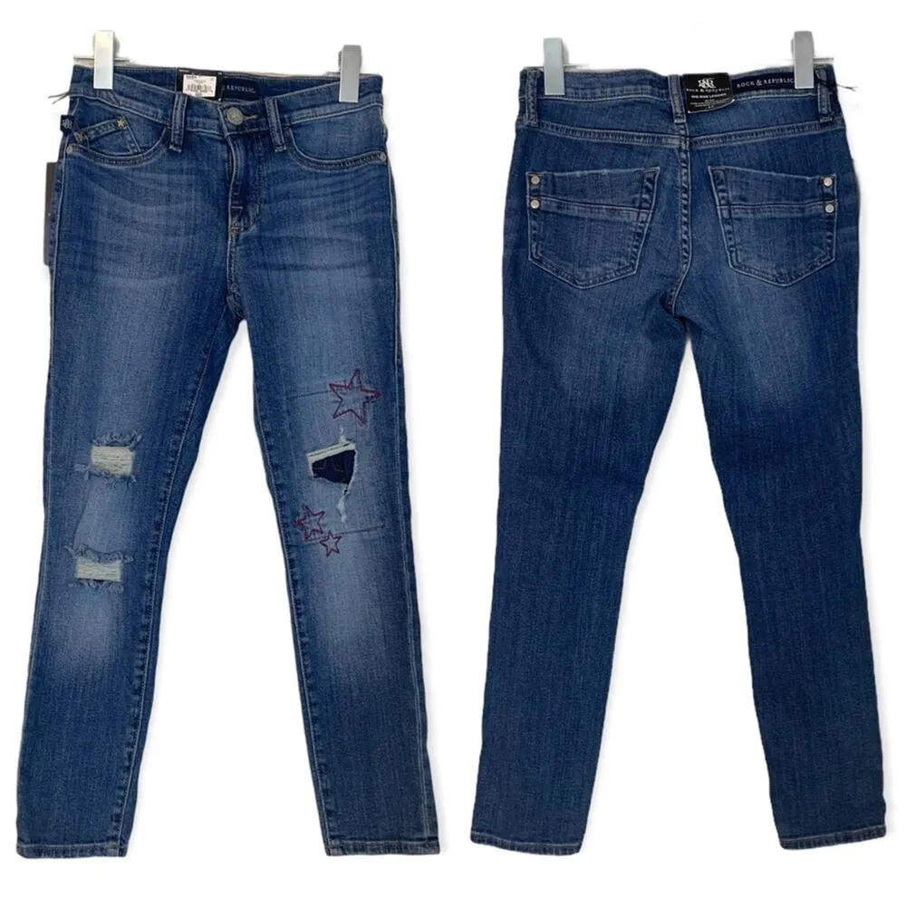 Rock & Republic Kashmiere Mid Rise Ultra Slim Legging Skinny Jean Women's 2S - Image 9