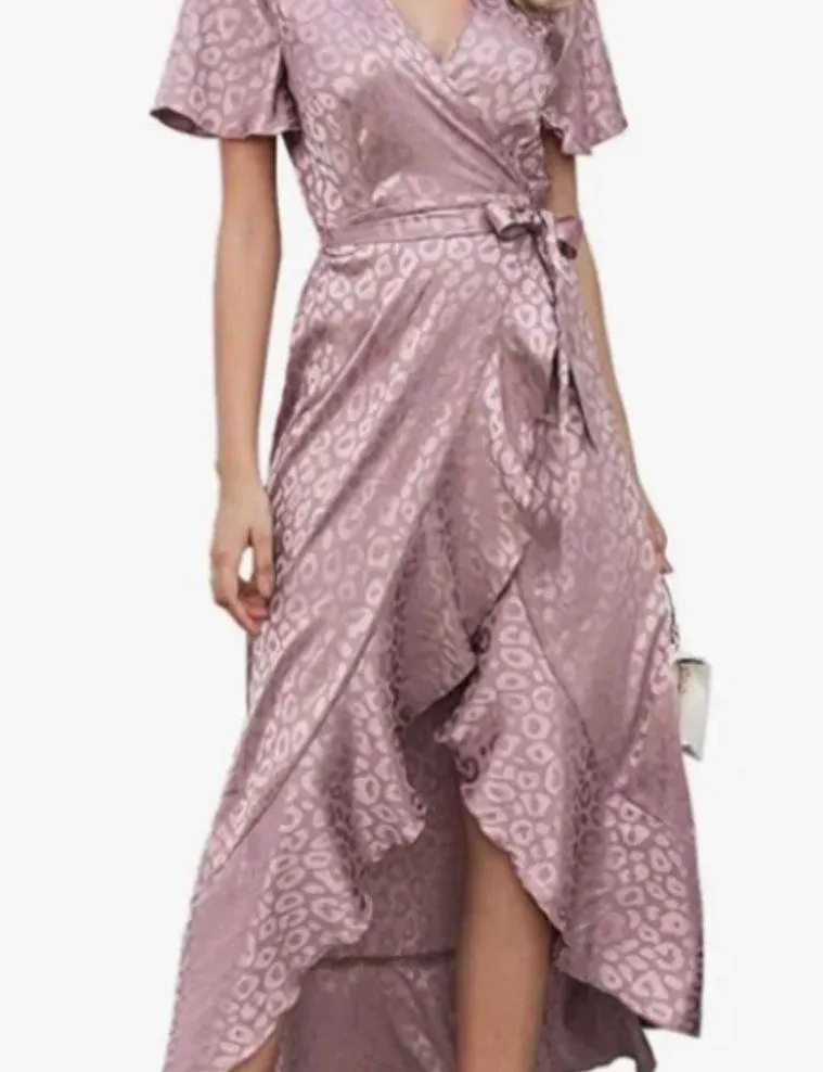 Simplee Apparel Women's Summer Chiffon V Neck Ruffle Maxi SzXL NWT - Image 3