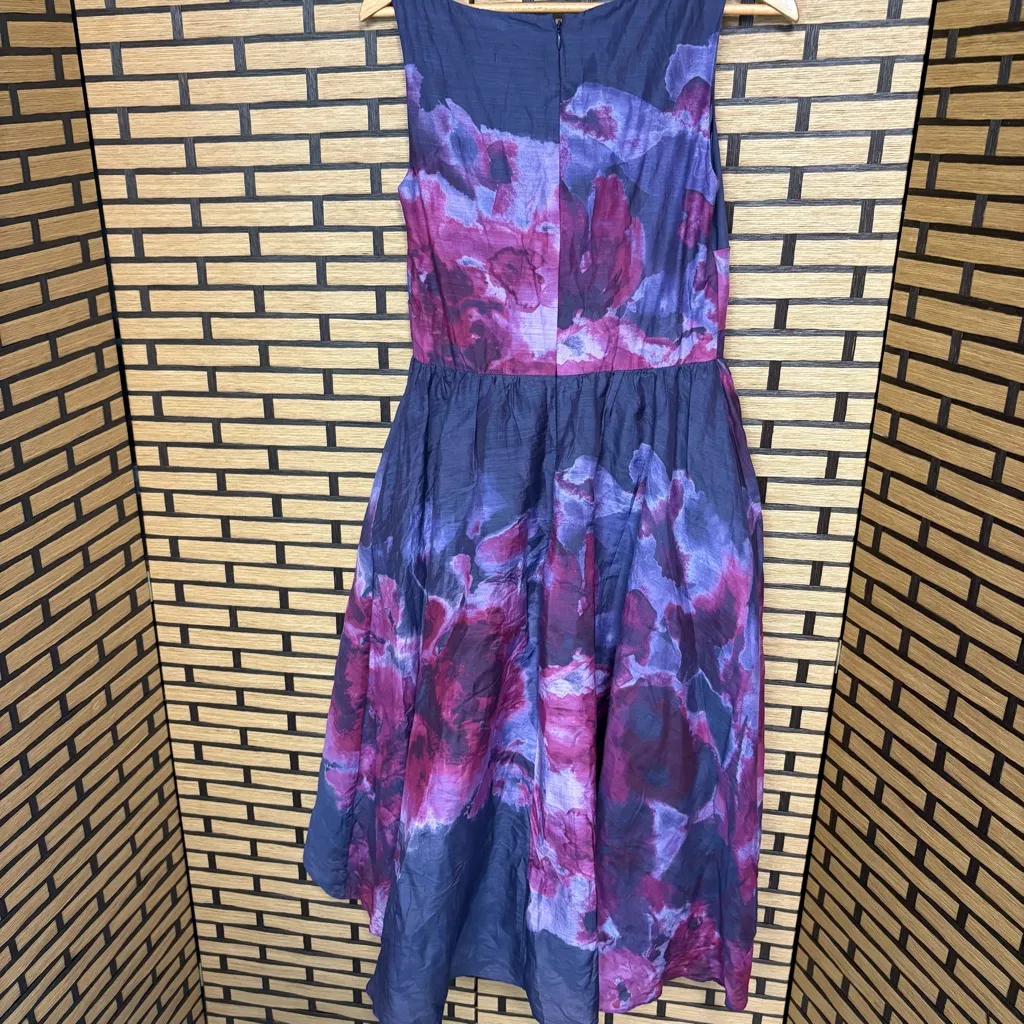 Neiman Marcus Lela Rose For Target Purple And Blue‎ Watercolor Dress Size 8 - Image 2