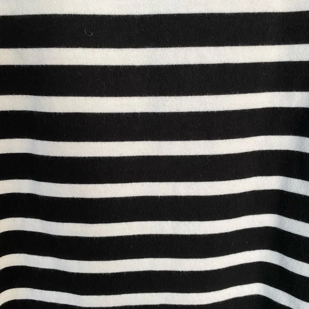 J Crew Women’s Shirt Small Black And White Striped Polka Dot Tulle Cuffs - Image 5