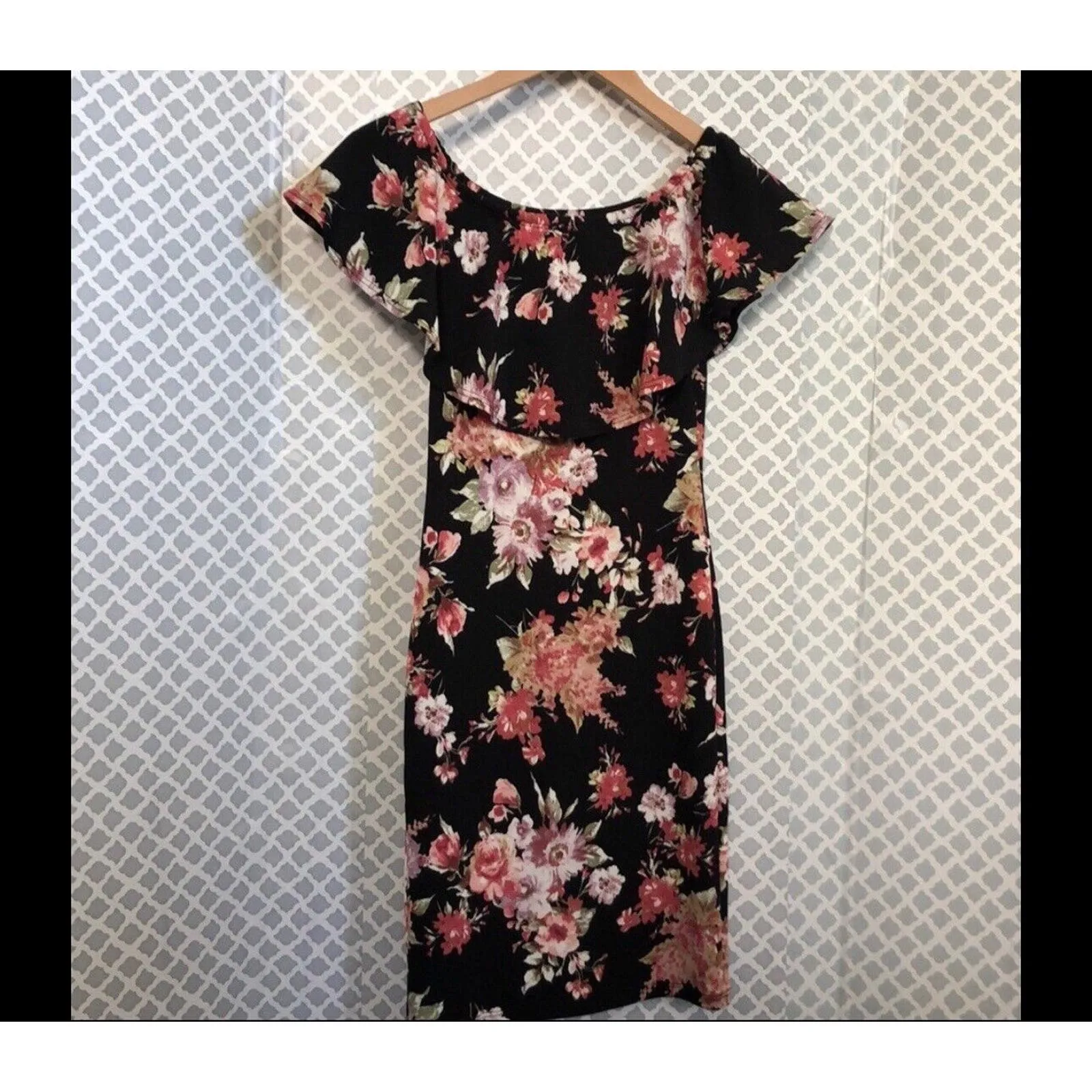Lovely Cecy Floral Ruffle‎ Top Stretchy Dress Juniors Size Xxl - Image 4