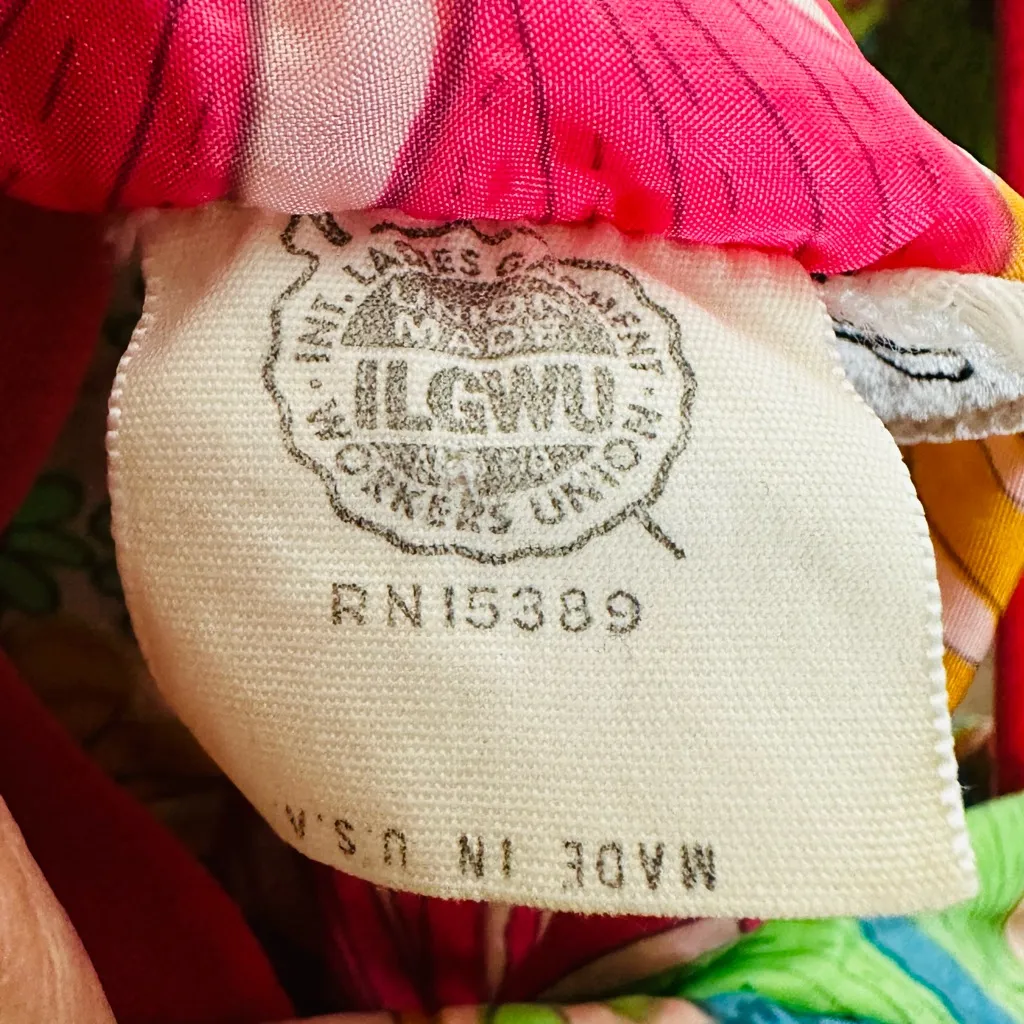 Vintage SAKS 5TH AVE Robe Maxi 60s Psychedelic Floral Hippie Belted One Size - Image 5