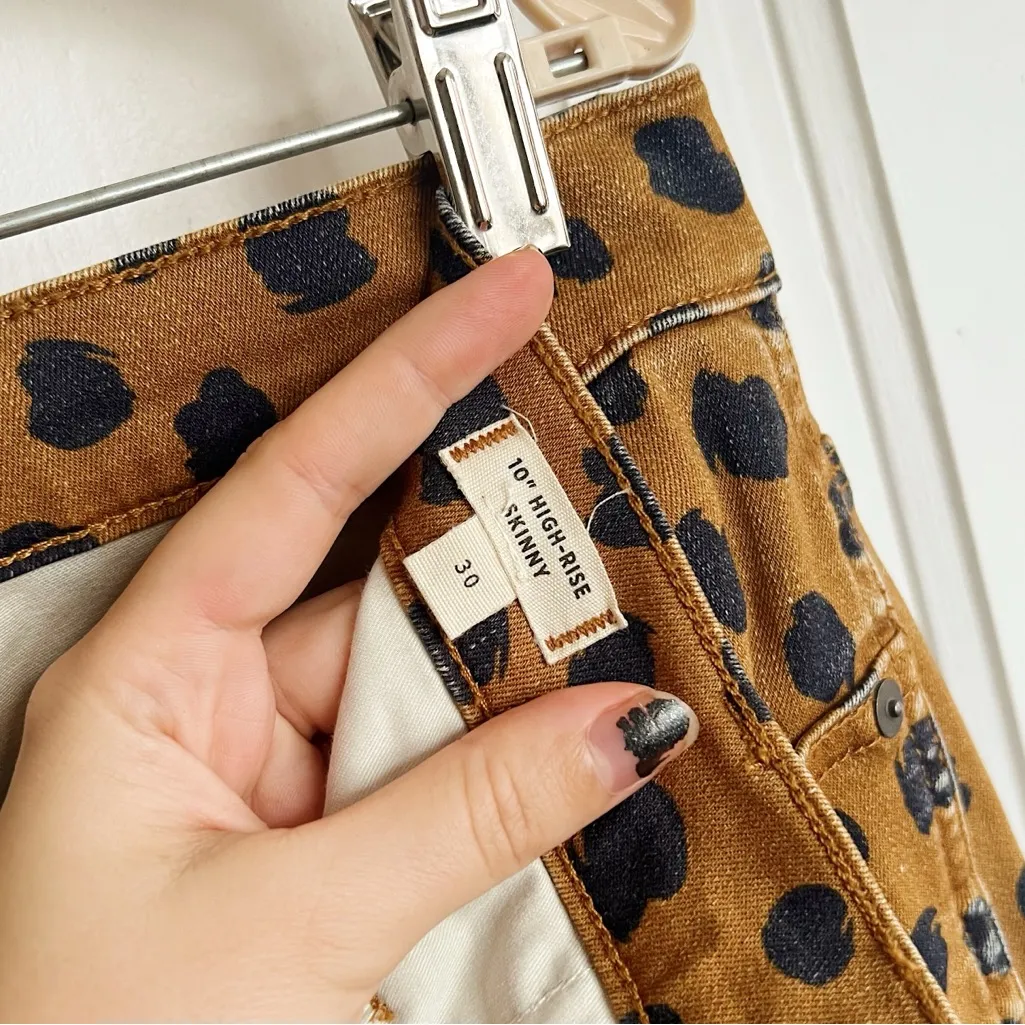 Madewell • 10" Mid-Rise Skinny Jeans in Painted Spots mustard yellow gold - Image 7