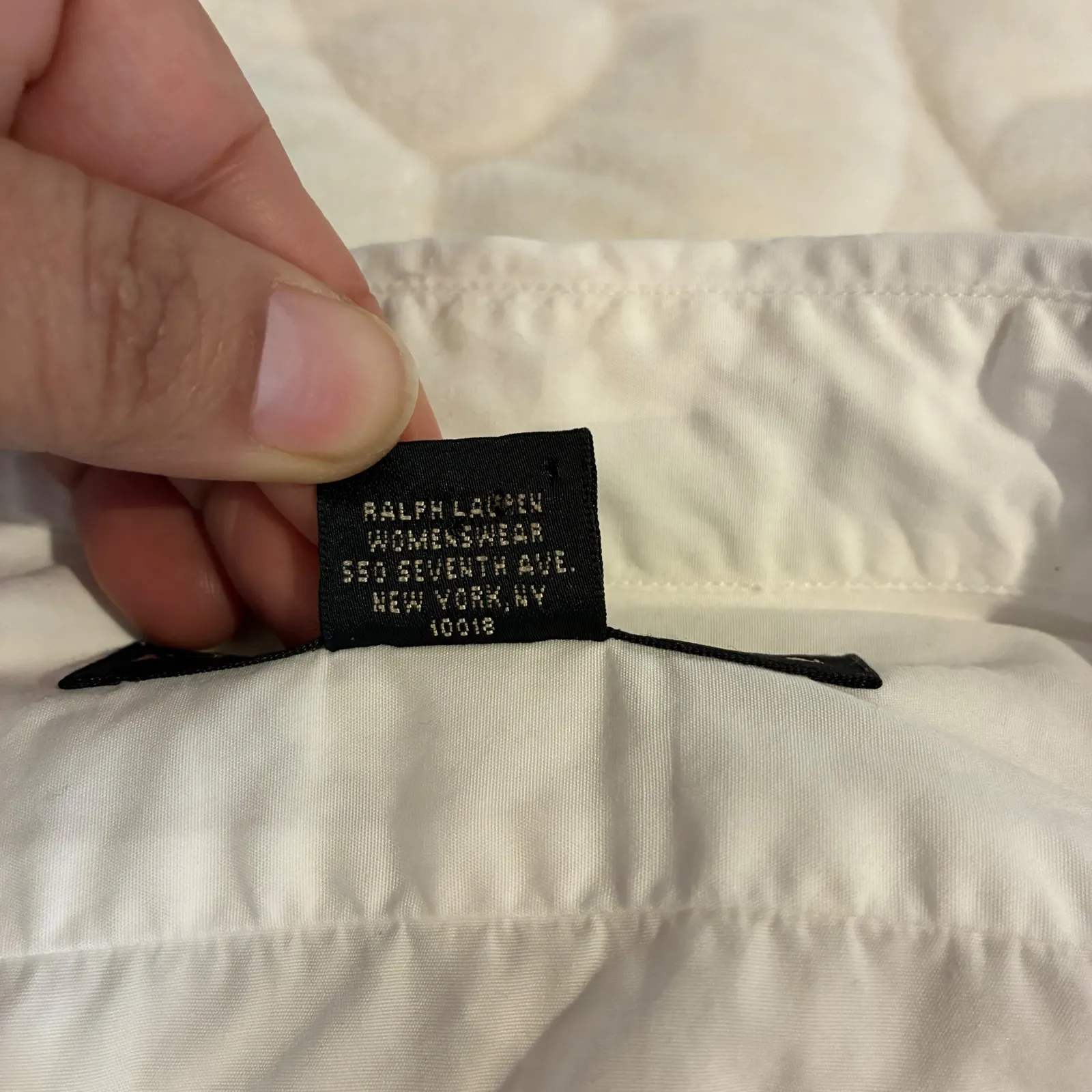 Black Label Ralph Lauren White Cotton Button Down Shirt 3/4 Sleeve Pockets- 10‎ - Image 7