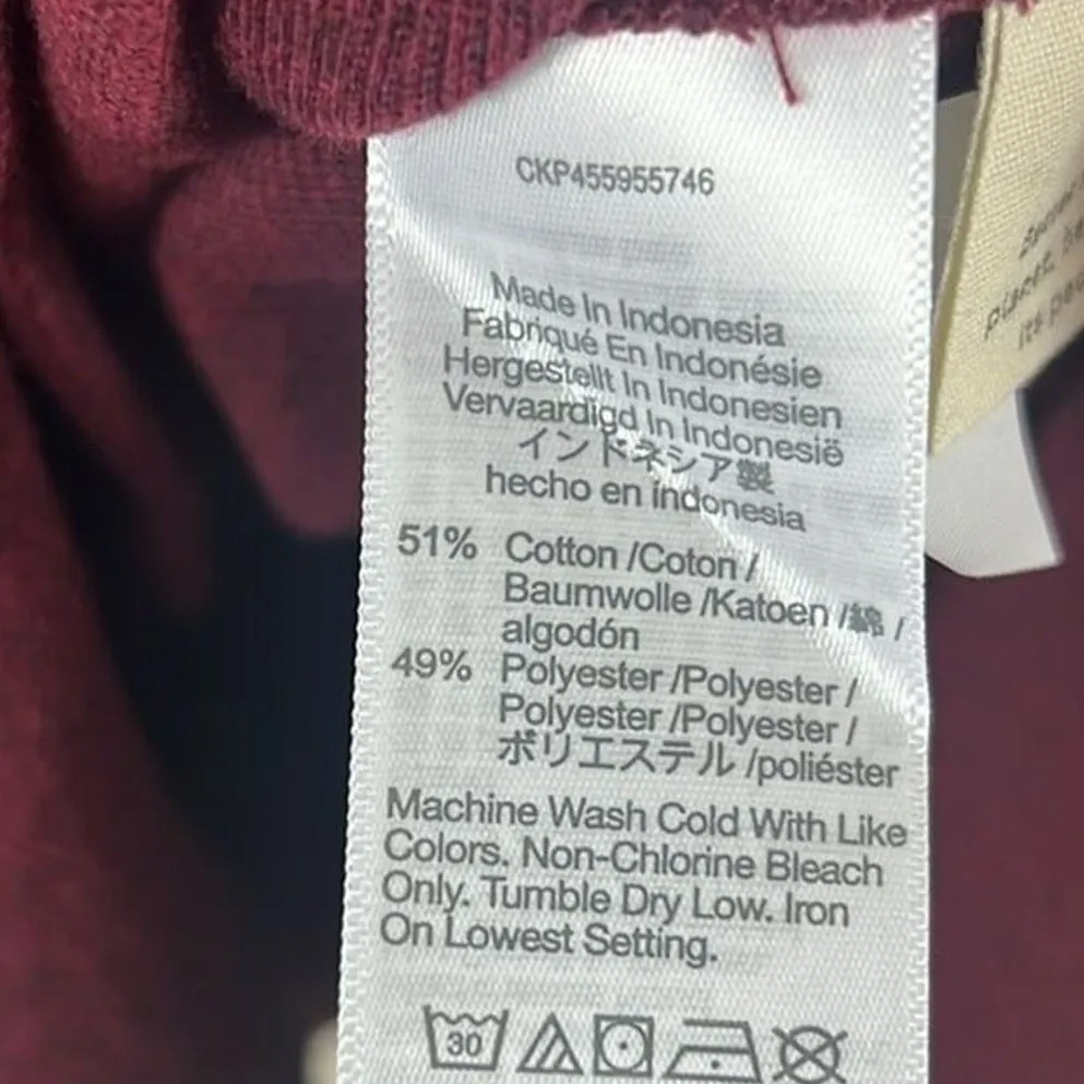 NWT Madewell Womens Cotton Knit Midi Dress Size XXS Burgundy Minimalist Capsule - Image 7