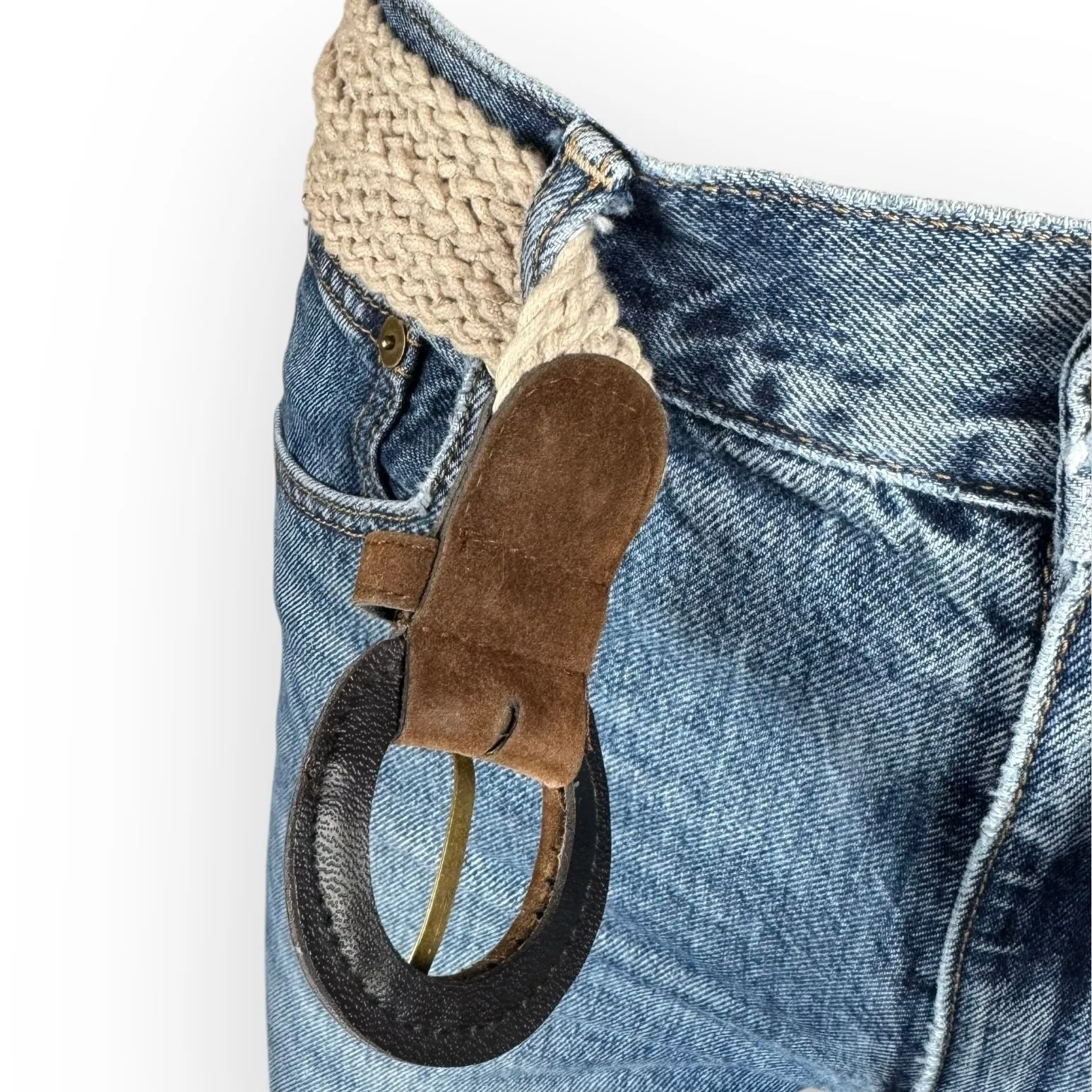 American Vintage Western Woven Women's Belt – Brown & Tan Boho Style Y2K - Image 5