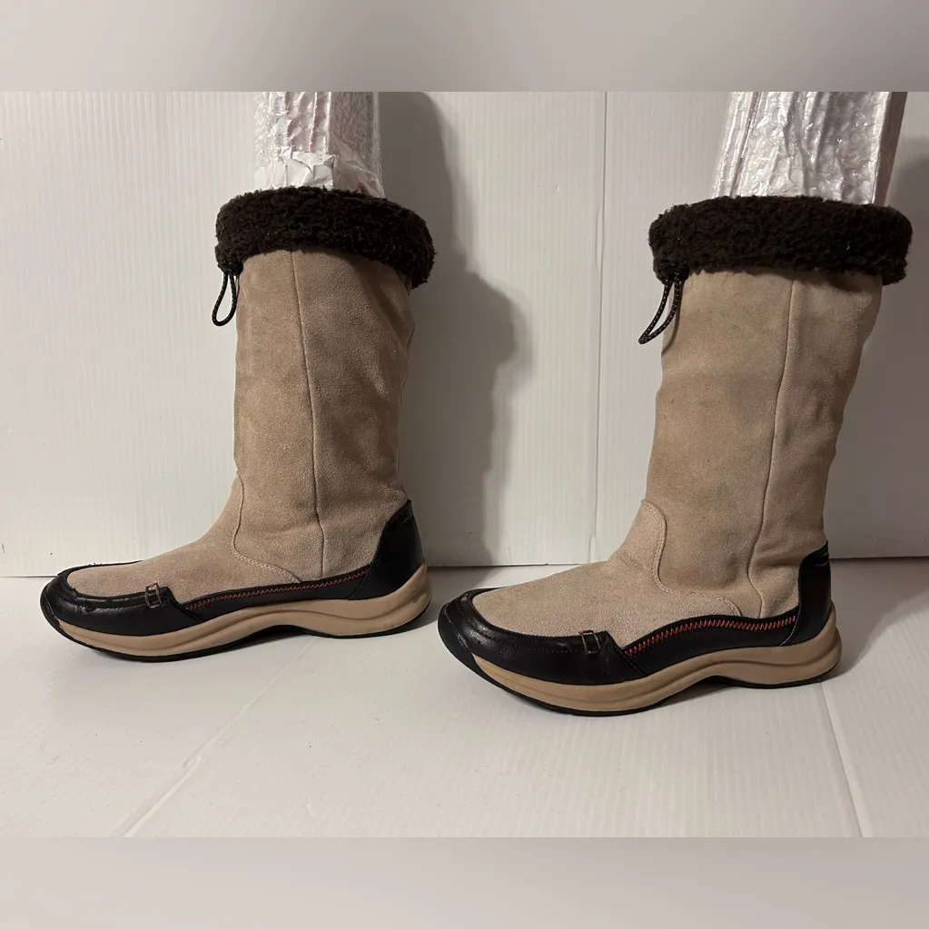 Lands’ End leather winter pull-on boots women size 8 1/2 - Image 2